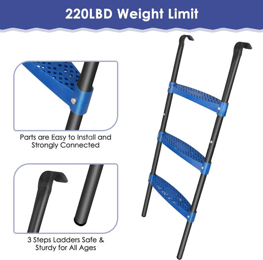 Trampoline Ladder 40'' Long, 2-Step Trampoline Ladder, Trampoline Accessories for Kids and Adults