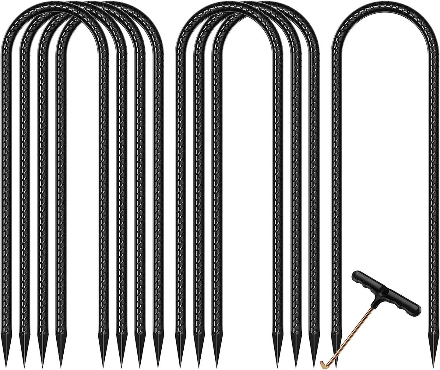 Trampoline Stakes Trampoline Anchors High Wind Heavy Duty Trampoline Accessories Galvanized Steel Set of 8 for Trampolines, Swing Sets, Canopies, Camping Tarps, Trapping, Sheds, Dog Tie Out