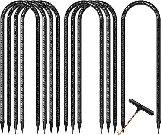 Trampoline Stakes Trampoline Anchors High Wind Heavy Duty Trampoline Accessories Galvanized Steel Set of 8 for Trampolines, Swing Sets, Canopies, Camping Tarps, Trapping, Sheds, Dog Tie Out