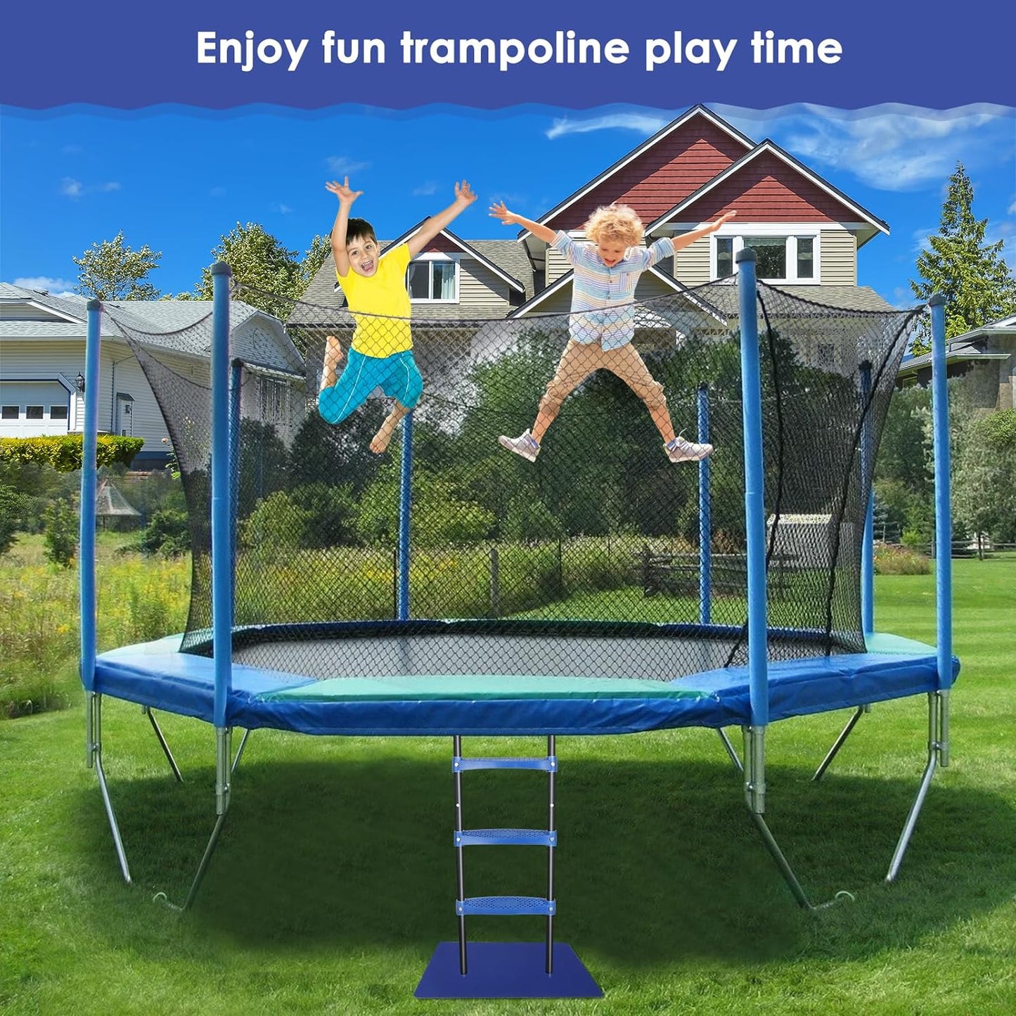 Trampoline Ladder 40'' Long, 2-Step Trampoline Ladder, Trampoline Accessories for Kids and Adults