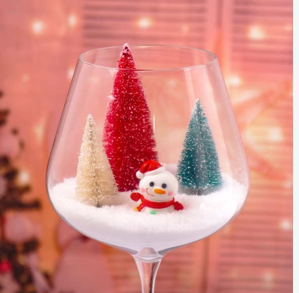 24 Pcs Bottle Brush Trees Christmas, Red Blue Yellow Miniature Christmas Tree, Mini Christmas Tree 1.8/2.6/3.4/3.9 Inch, Christmas Decorations Indoor